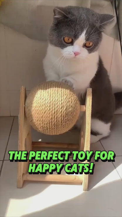 Durable Cat Scratching Ball Toy Made Of Sisal Hemp Rope For Healthy Play And Happy Cats